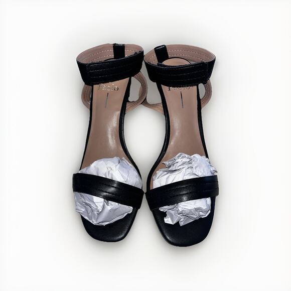 LINEA PAOLO Emmie Heeled Ankle Strap Leather Sandals Block Heels Size 6 Med - Picture 2 of 8